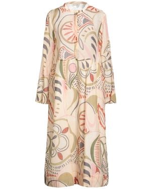 Massimo Alba Cream Midi Dress Cotton, Silk - Natural