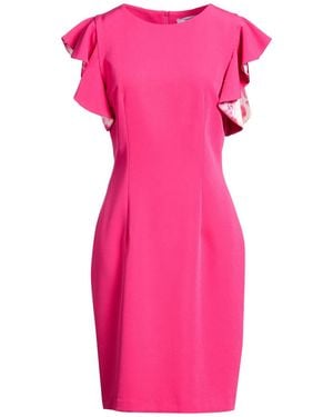 LANACAPRINA Fuchsia Midi Dress Polyester, Elastane - Pink