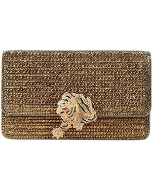 Roberto Cavalli Clutch Leather, Polyurethane, Polyester - Brown