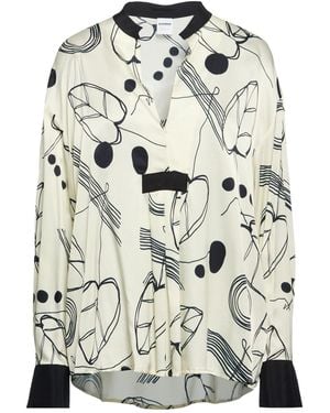 ALEX INGH Cream Top Rayon, Silk, Elastane - White