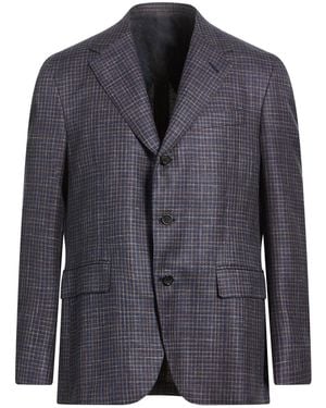 Canali Blazer Wool, Silk, Linen - Blue