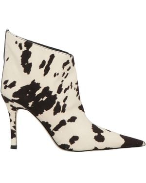 MSGM Ivory Ankle Boots Textile Fibers - White