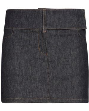 Courreges Charcoal Denim Skirt Cotton, Elastane - Black