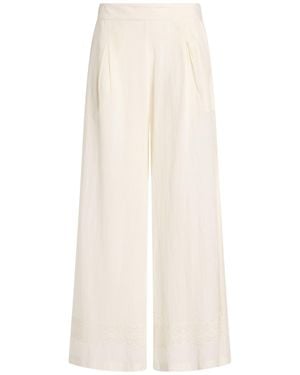 ALESSIA SANTI Ivory Pants Cotton, Viscose - White