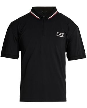 EA7 Polo Shirt Polyamide, Elastane, Polyester - Black
