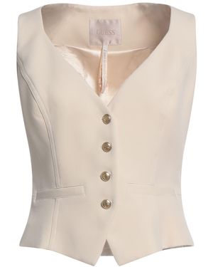 Guess Tailored Vest Polyester, Elastane - Natural