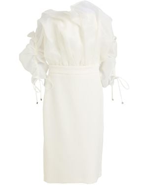 CAMILLA Ivory Midi Dress Polyester - White