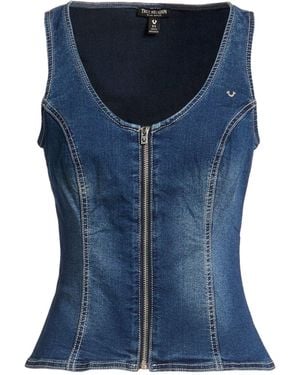 TRUE RELIGION Top Cotton, Polyester, Elastane - Blue