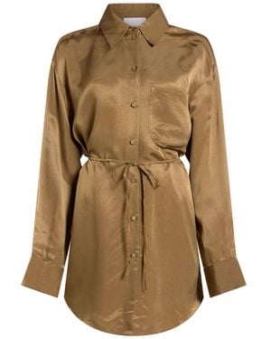 Erika Cavallini Semi Couture Military Shirt Cupro, Viscose - Natural