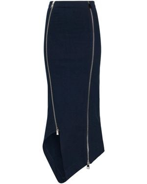 The Attico Midi Skirt Cotton, Elastane - Blue