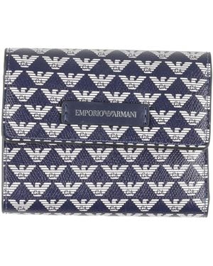 Emporio Armani Wallet Textile Fibres - Blue