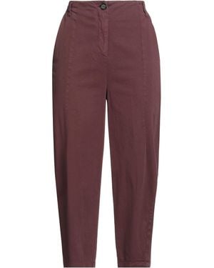 ALESSIA SANTI Burgundy Trousers Cotton, Viscose, Elastane - Purple