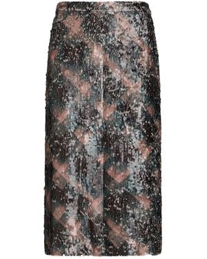 Dries Van Noten Dark Midi Skirt Viscose - Gray