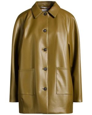 Max Mara Mm By Khaki Overcoat & Trench Coat Polyester, Polyurethane Resin - Green