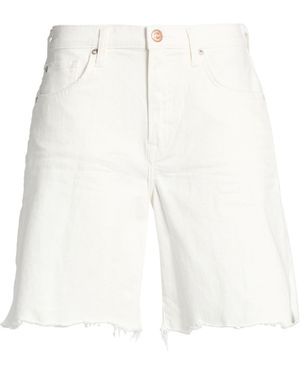 TRUE RELIGION Ivory Denim Shorts Cotton, Elastane - White