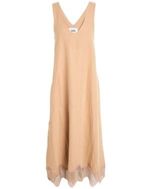 Alpha Studio Camel Maxi Dress Linen, Viscose - Natural