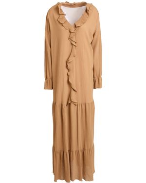 Max & Moi Camel Maxi Dress Cotton - Natural