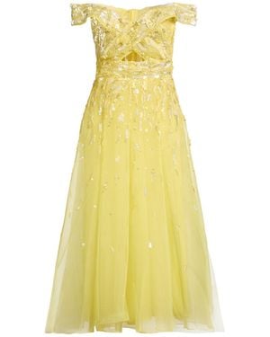 Zuhair Murad Midi Dress Polyamide - Yellow