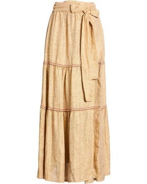 PHO® Firenze Maxi Skirt Linen, Viscose, Metal Fiber, Polyamide - Natural
