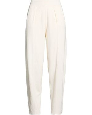 Panicale Ivory Pants Wool, Silk, Cashmere - White