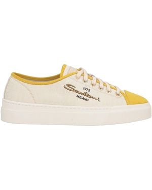 Santoni Sneakers Leather, Textile Fibers - Natural