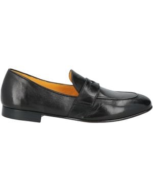Mara Bini Glossed Leather Penny Loafers - Black