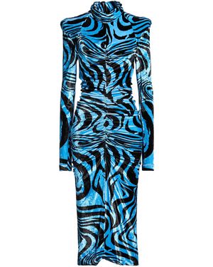 Philosophy Di Lorenzo Serafini Midi Dress Viscose, Polyamide, Elastane - Blue