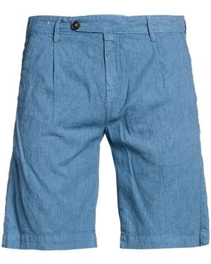 Massimo Alba Shorts & Bermuda Shorts Cotton, Linen, Elastane - Blue