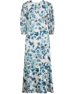 Really Wild Clothing Midi Dress Silk, Cotton - Blue