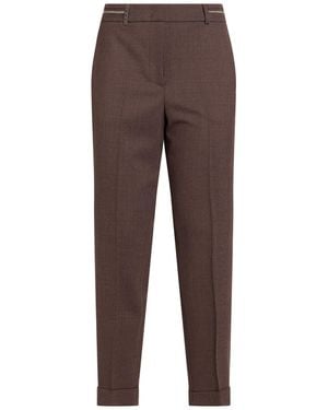 Peserico Trousers Wool, Polyester, Elastane - Brown