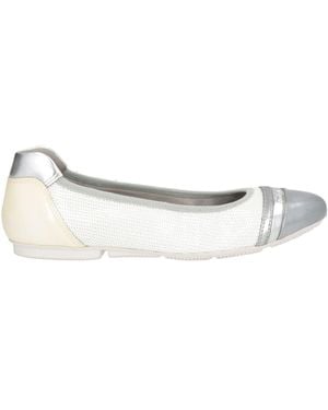 Hogan Ballet Flats Textile Fibers, Leather - White