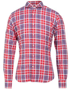 Savile Row Shirt Cotton, Linen - Red