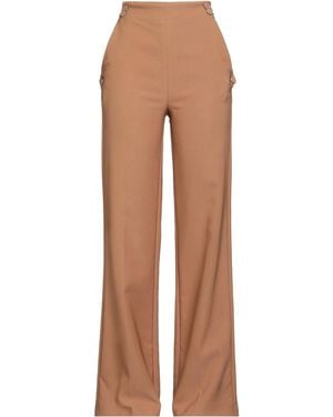 SIMONA CORSELLINI Camel Pants Polyester, Elastane - Brown