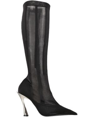 Mugler Boot Leather, Textile Fibres - Black