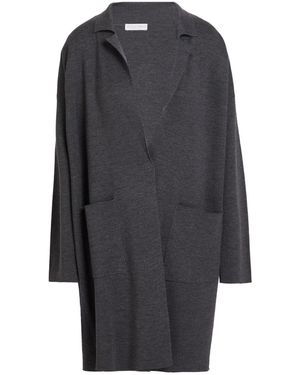 Le Tricot Perugia Charcoal Cardigan Virgin Wool - Gray