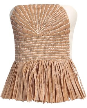 Johanna Ortiz Ivory Top Organic Linen, Viscose - Brown