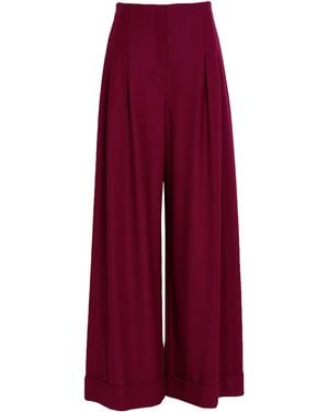 D.exterior Burgundy Pants Virgin Wool, Elastane - Red
