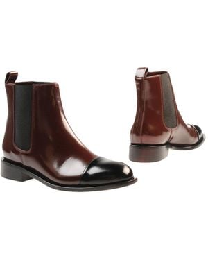 Marni Ankle Boots Calfskin, Stretch Fibers - Brown