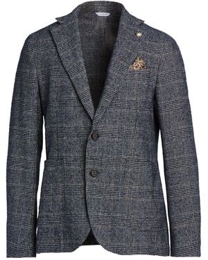 Manuel Ritz Blazer Wool, Cotton, Polyester, Polyamide, Acrylic - Blue