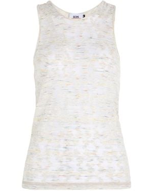 Gcds Tank Top Cotton, Polyamide, Acrylic - White