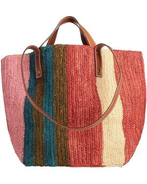 Colville Handbag Natural Raffia - Red