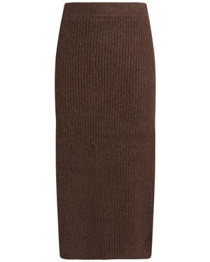 Peserico Midi Skirt Virgin Wool, Silk, Viscose, Cashmere, Polyester - Brown