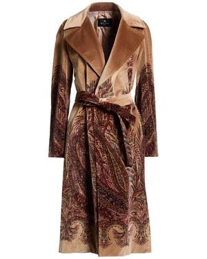 Etro Coat Cotton, Elastane - Brown