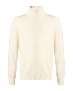 LA BIELLESE Ivory Turtleneck Virgin Wool - White
