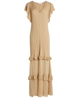 Liu Jo Maxi Dress Viscose, Polyester, Metallic Polyester