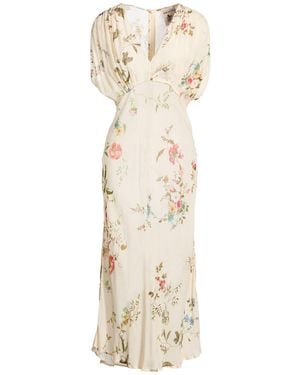 Semicouture Ivory Midi Dress Viscose - Natural