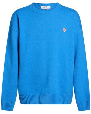 MSGM Azure Sweater Merino Wool, Cashmere - Blue