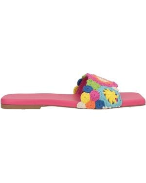 Le Silla Fuchsia Sandals Textile Fibers - Pink