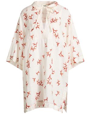 Fendi Mini Dress Linen - White