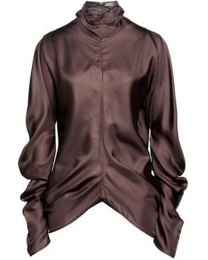 The Row Top Silk - Brown